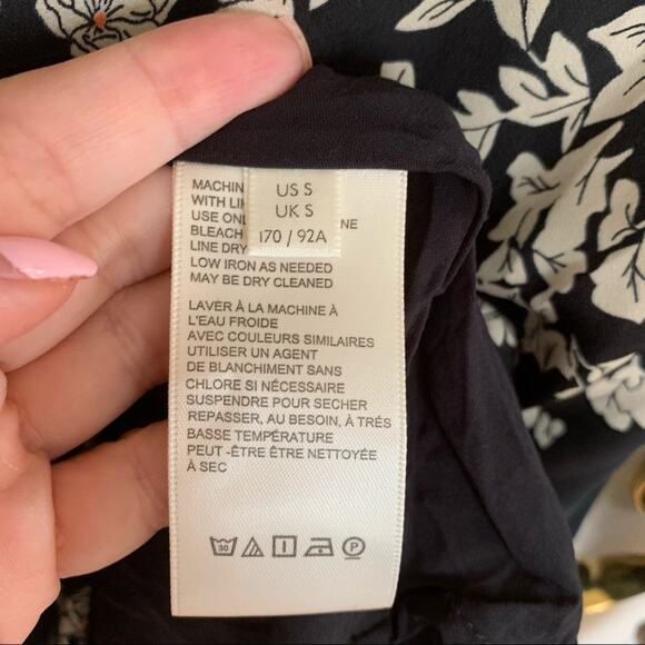 Free People Aries Black Floral Print Mini Dress Small - Picture 4 of 12